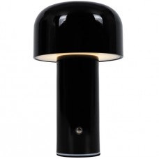 Επαναφορτιζόμενο Πορτατίφ LED 3W Θερμό Φως Dimmable Μεταλλικό Μαύρο 3036